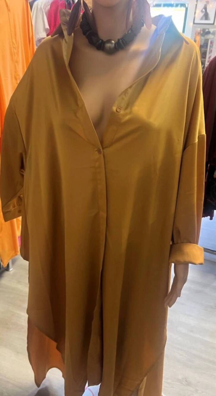 NEW KARA CHIC women's luxe trench duster dress in apricot